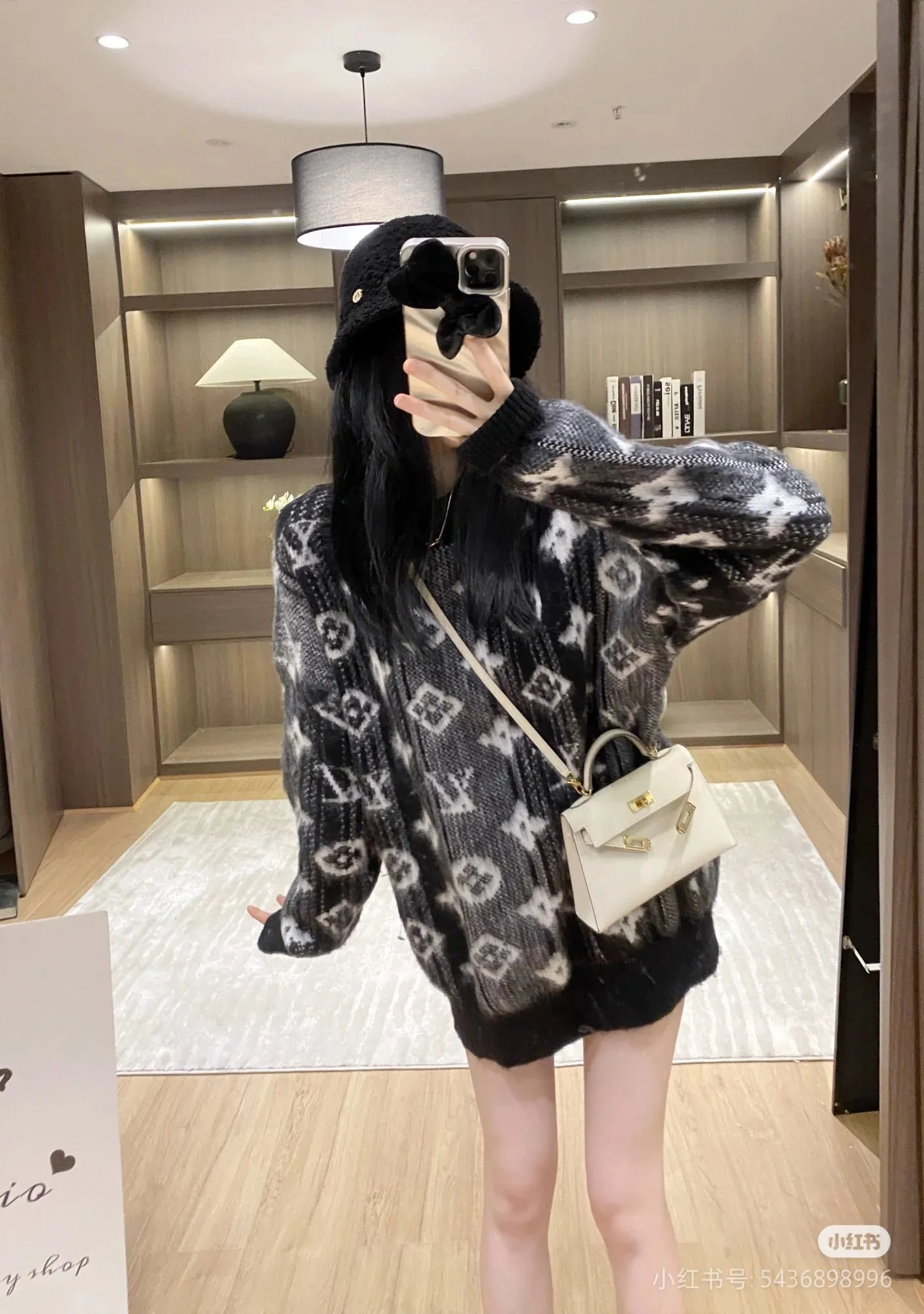 Louis Vuitton/Louis Vuitton full-frame presbyopic logo mohair sweater